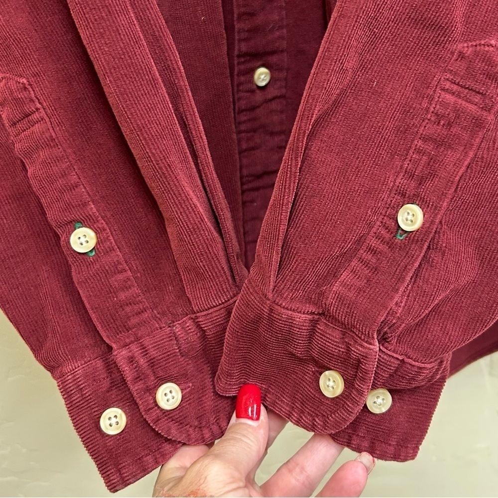 Tommy Hilfiger Burgundy Corduroy Long Sleeve Shirt     Great Condition Sz Large - Picture 3 of 5